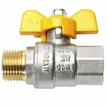 Кран для газа 3/4"х3/4" гш бабочка ProFactor