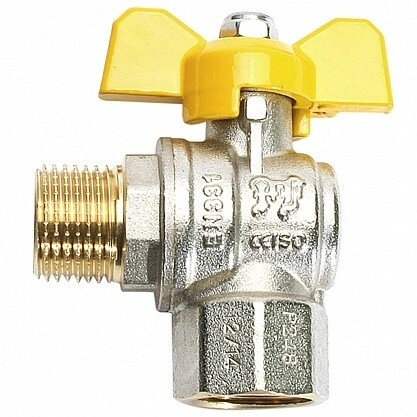 Кран для газа угловой 1/2"х1/2" гш бабочка ProFactor