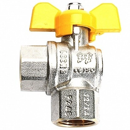 Кран для газа угловой 1/2"х1/2" гг бабочка ProFactor