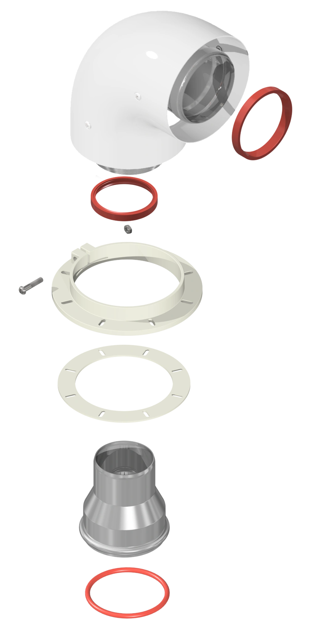 Отвод коаксиальный 90° DN60/100 (K-02N) KRATS