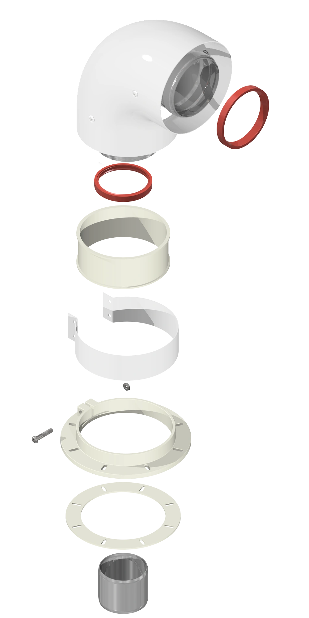 Отвод коаксиальный 90° DN60/100 (К-01) KRATS