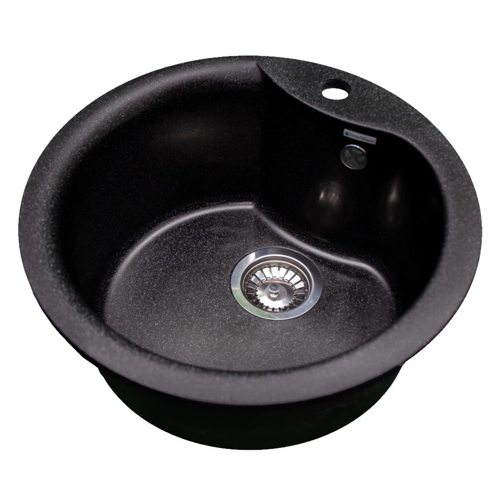 Мойка круглая чёрная 12G-R485 GranAlliance