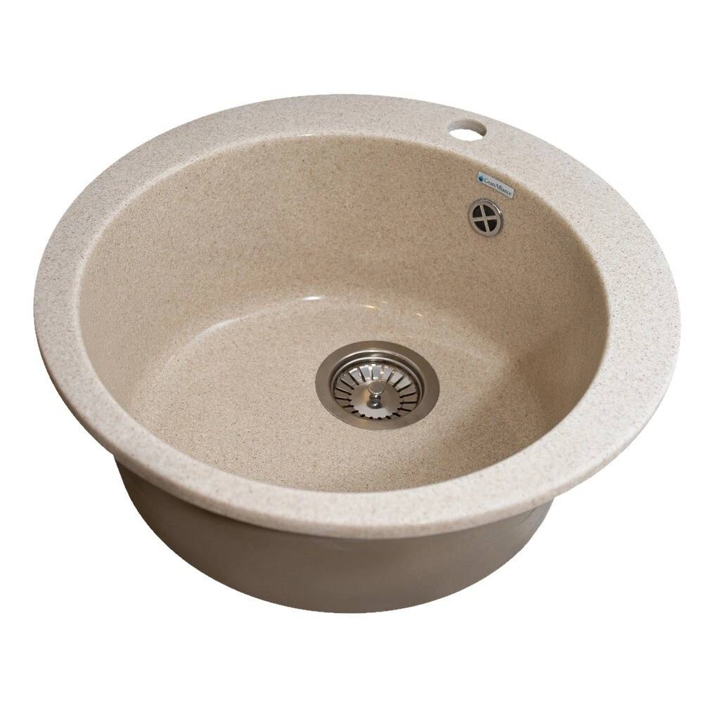 Мойка круглая бежевая 11G-R490 GranAlliance