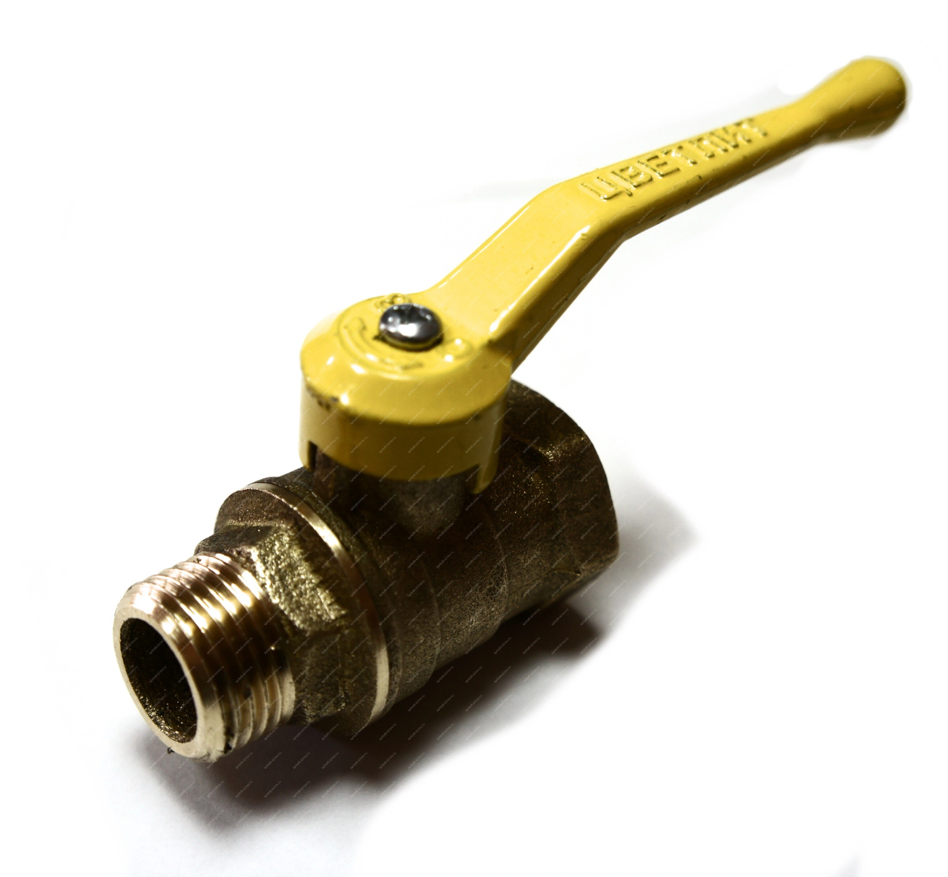 Кран для газа 1/2"х1/2" гш ручка ЦВЕТЛИТ