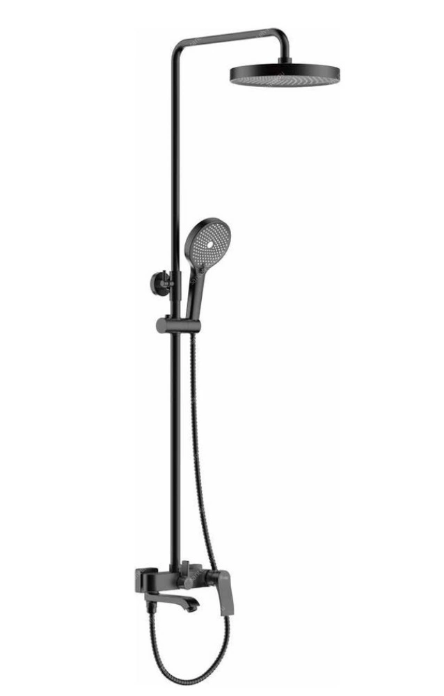 Душевая система Frap F2475-6 цвет черный, латунь, тропический душ