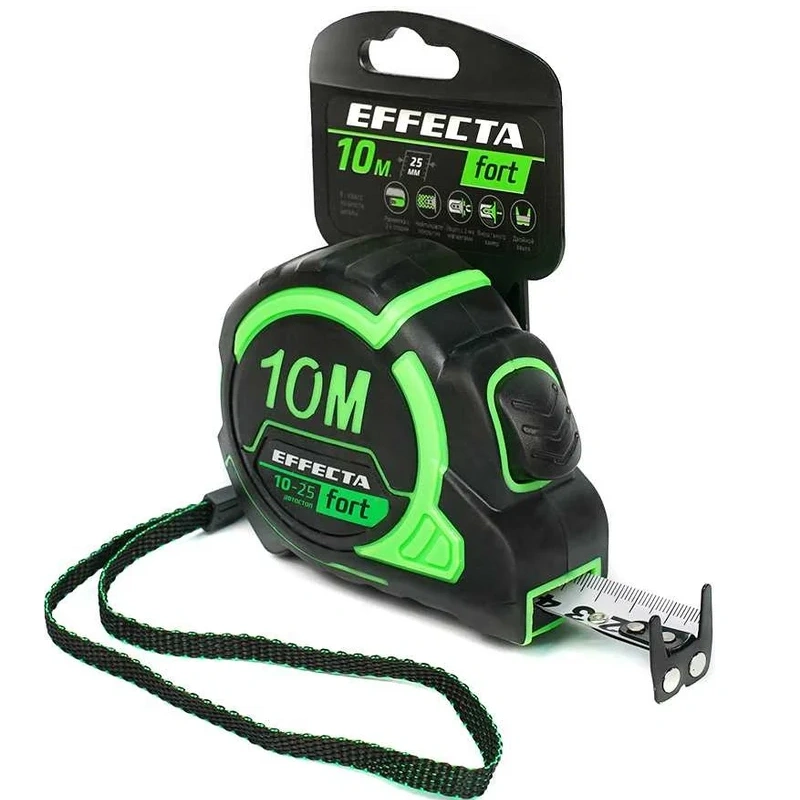 Рулетка 10м х 25мм Effecta Fort 581125