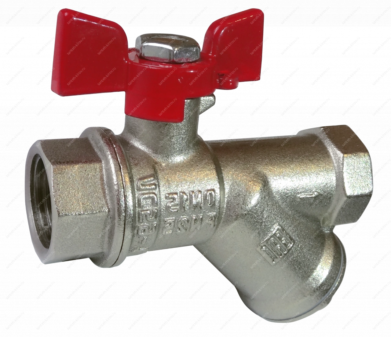 Кран шаровой с фильтром 1/2" с бабочкой VALFEX VF.293.NB1.012