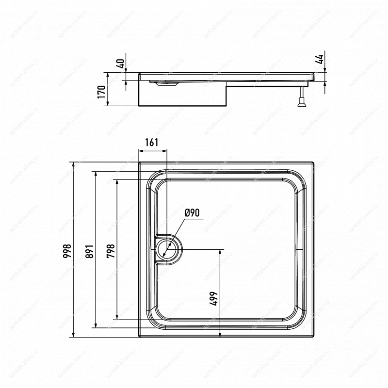 Поддон 100х100х15см Alex Baitler