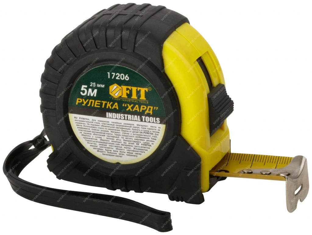 Рулетка 5м х 25мм Хард FIT (17206)
