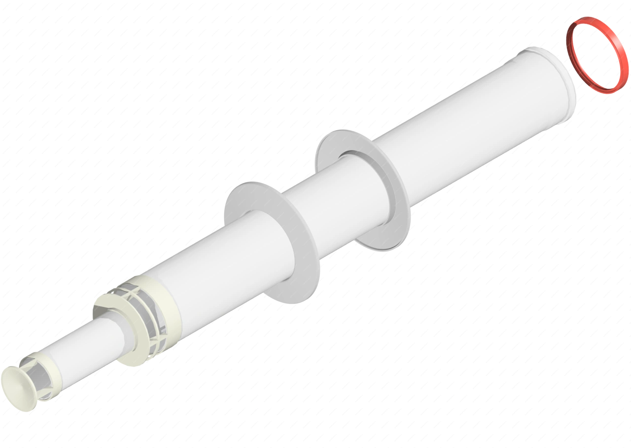 Труба коаксиальная D60/100 1000мм антилед (TL-1M/ST) KRATS