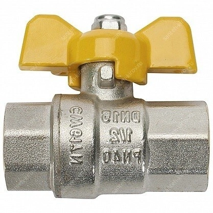 Кран для газа 1/2"х1/2" гг бабочка ProFactor