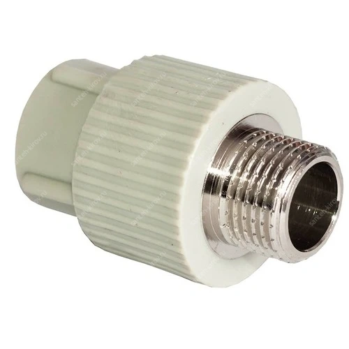 Муфта D25мм х 1/2" (наружная резьба) серая РТП