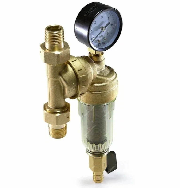 Фильтр 1/2" шш с манометром TIM JH-1002W3