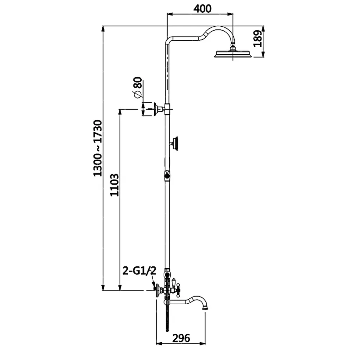 Душевая система G2489-4 Gappo