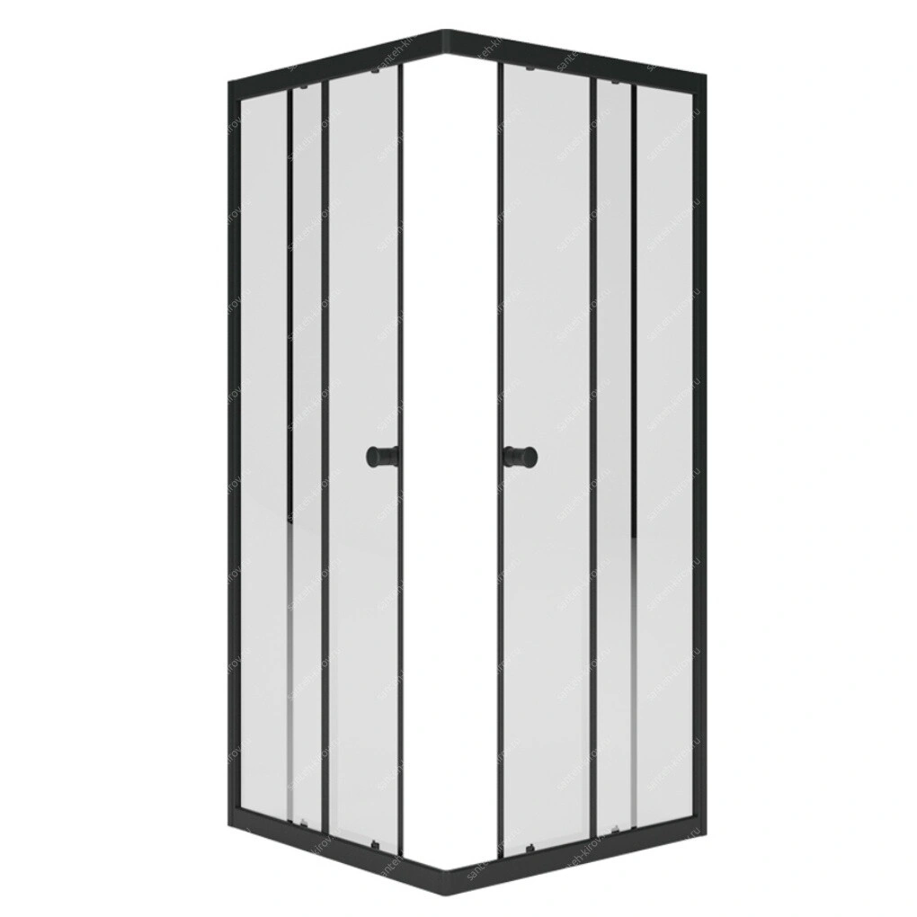 Душевое ограждение 90х90см UNIVERSAL BLACK (матовое стекло) МЕТАКАМ