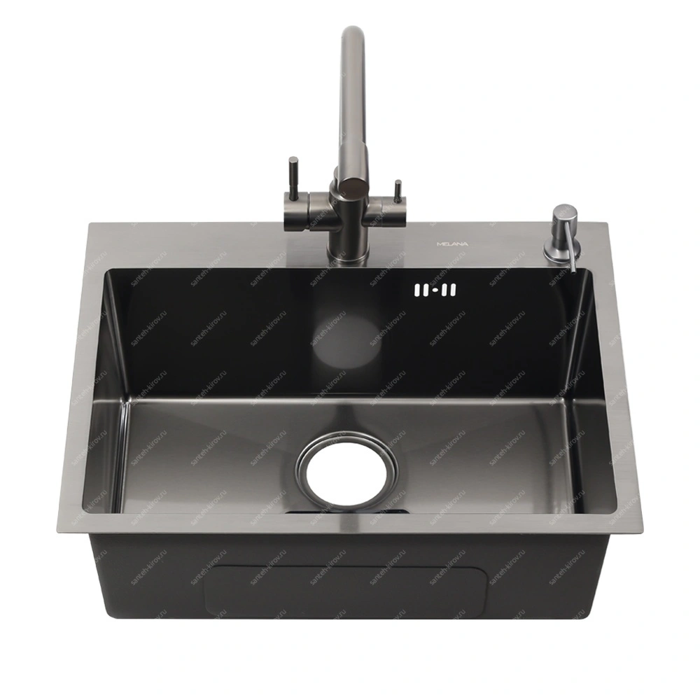 Комплект мойка D6046HB+3 ProfLine MELANA