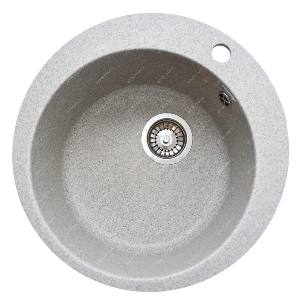 Мойка круглая серая 11G-R490 GranAlliance