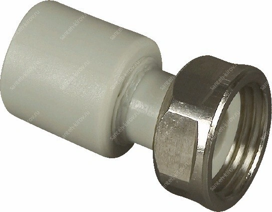 Патрубок D20мм с накидной гайкой 3/4" FV-Plast