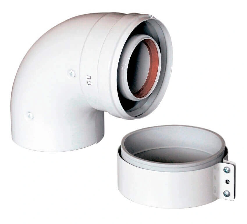 Отвод коаксиальный с муфтой 60/100 87 гр. BAXI (KHG714101410)