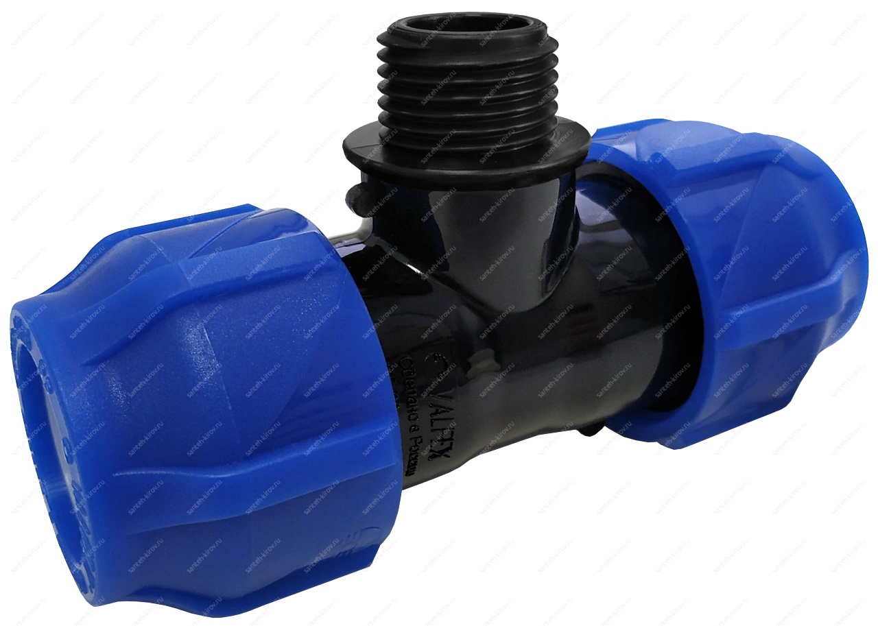 Тройник ПНД D50х1 1/2" (наружная резьба) VALFEX