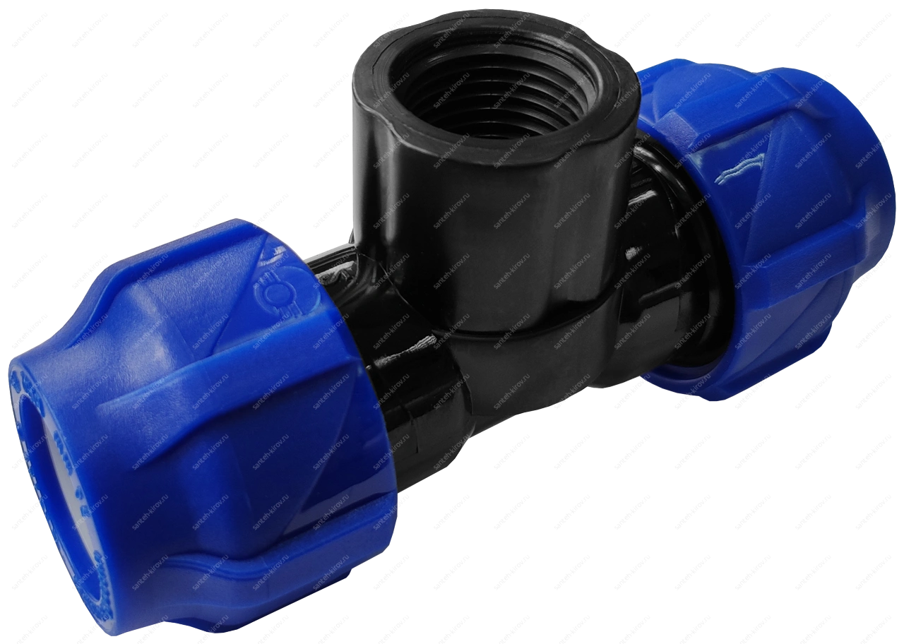 Тройник ПНД D50х1 1/2" (внутренняя резьба) VALFEX