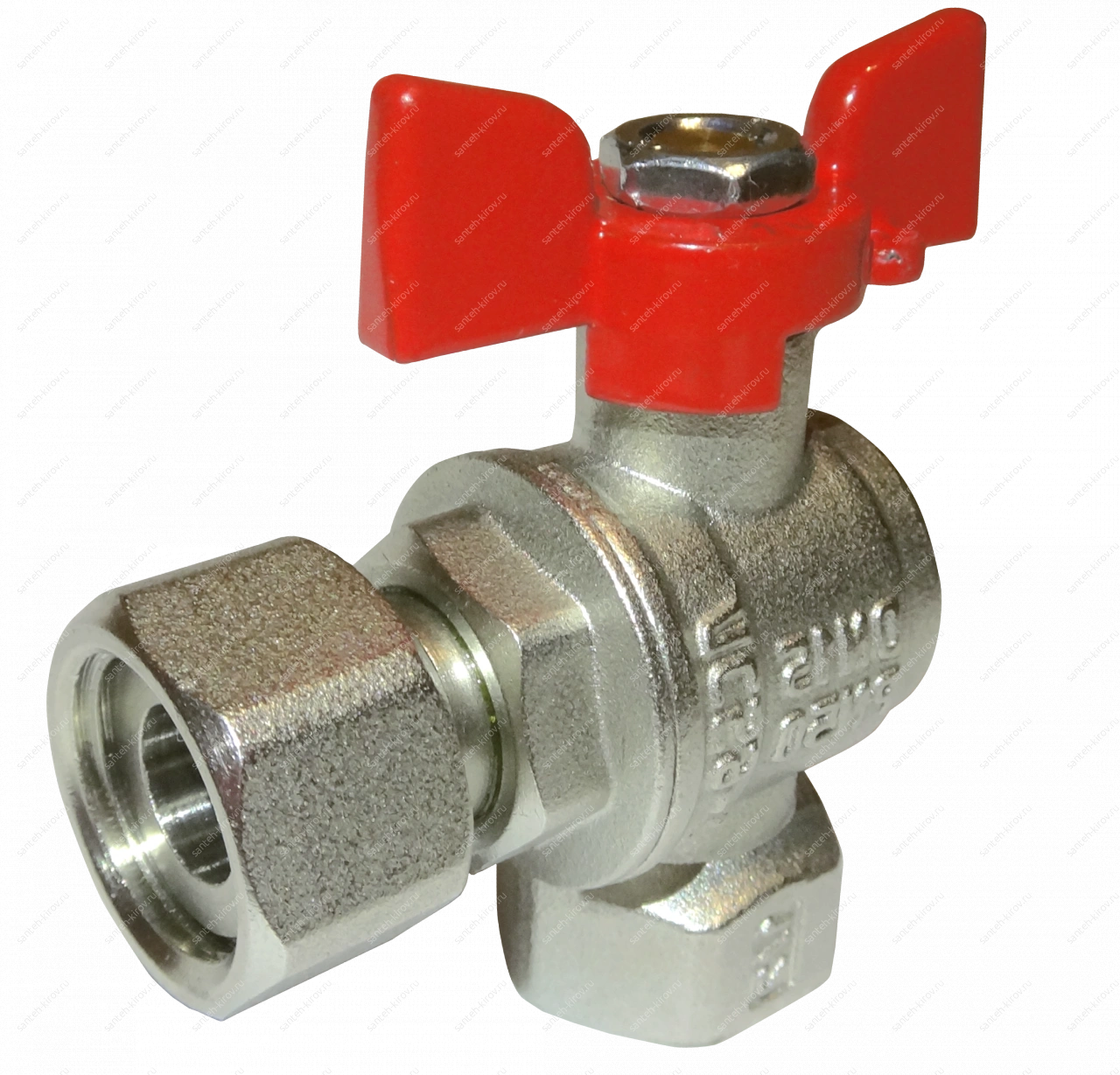 Кран с накидной гайкой угловой 1/2" гг бабочка VALFEX VF.266.NB1.012
