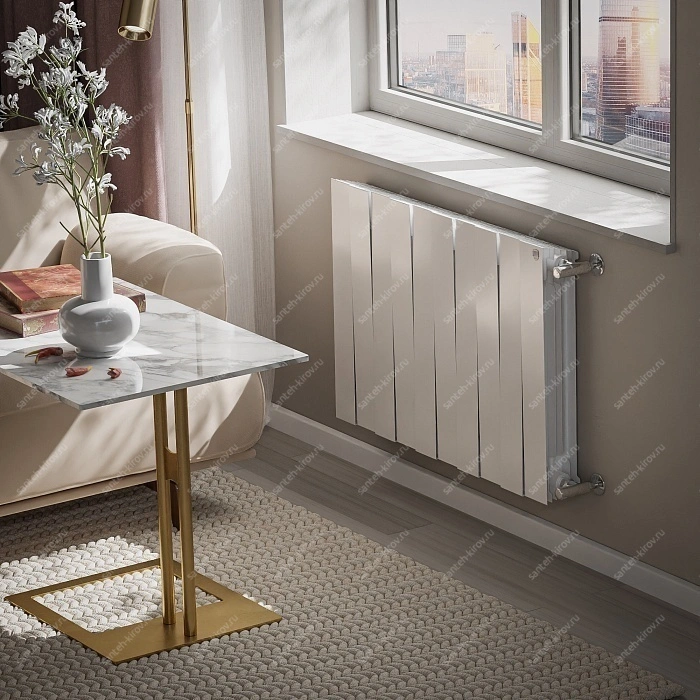 Радиатор биметалл 500мм 10 секций PianoForte new/Bianco Traffico Royal Thermo