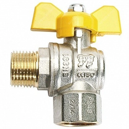 Кран для газа угловой 1/2"х1/2" гш бабочка ProFactor