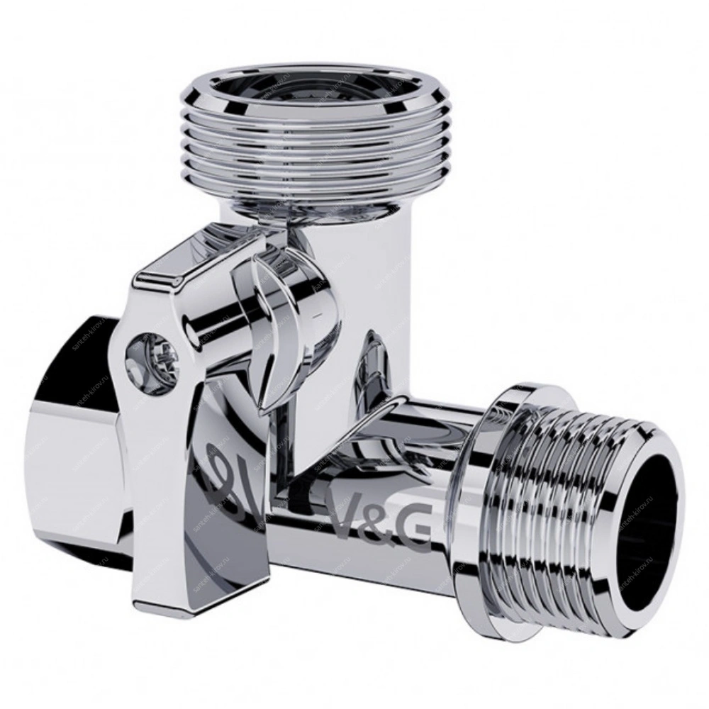 Трехпроходной кран 1/2"х1/2"х3/4" гшш V&G VG-506101
