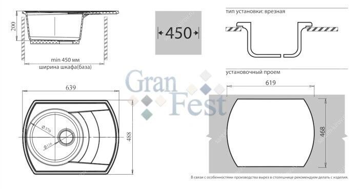 Мойка закругленная терракот 307 GF-R650L GRANFEST