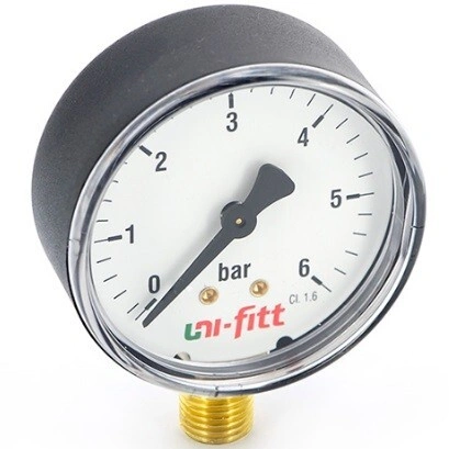 Манометр радиальный D63мм 0 - 6 bar UNI-FITT
