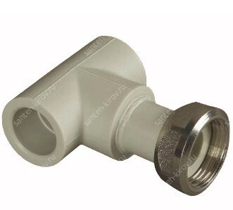 Тройник D25мм с накидной гайкой 3/4" FV-Plast