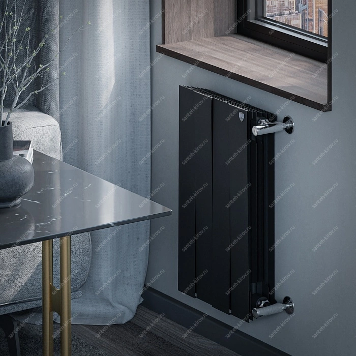 Радиатор биметалл 500мм 4 секции PianoForte Noir Sable Royal Thermo