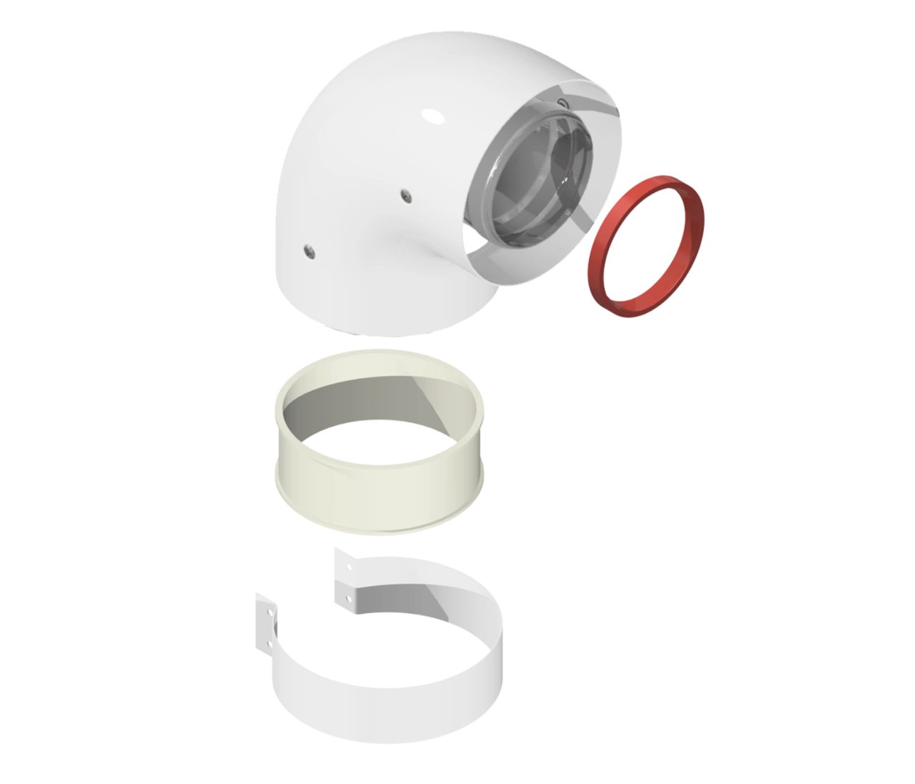 Отвод коаксиальный 90° DN60/100 (РК-90) KRATS