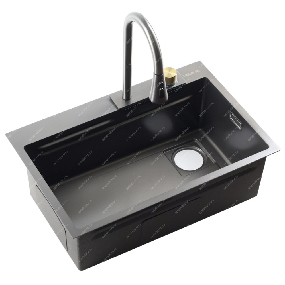 Комплект мойка D6845B+5 ProfLine MELANA