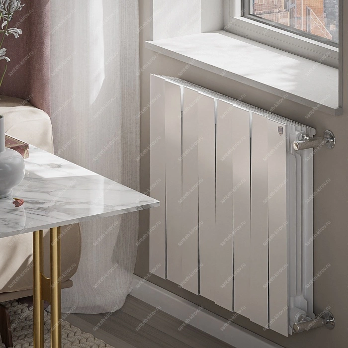 Радиатор биметалл 500мм 8 секций PianoForte new/Bianco Traffico Royal Thermo