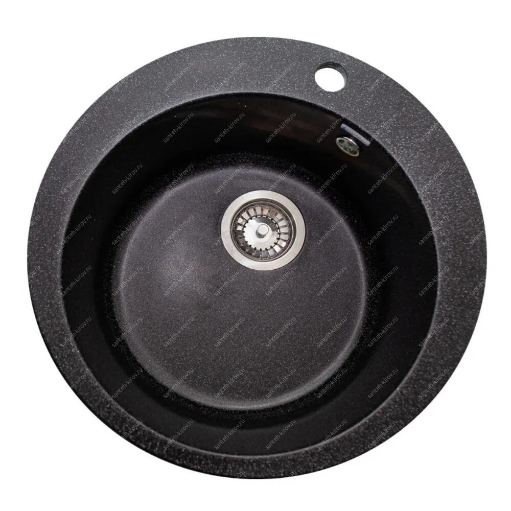 Мойка круглая черная 11G-R490 GranAlliance