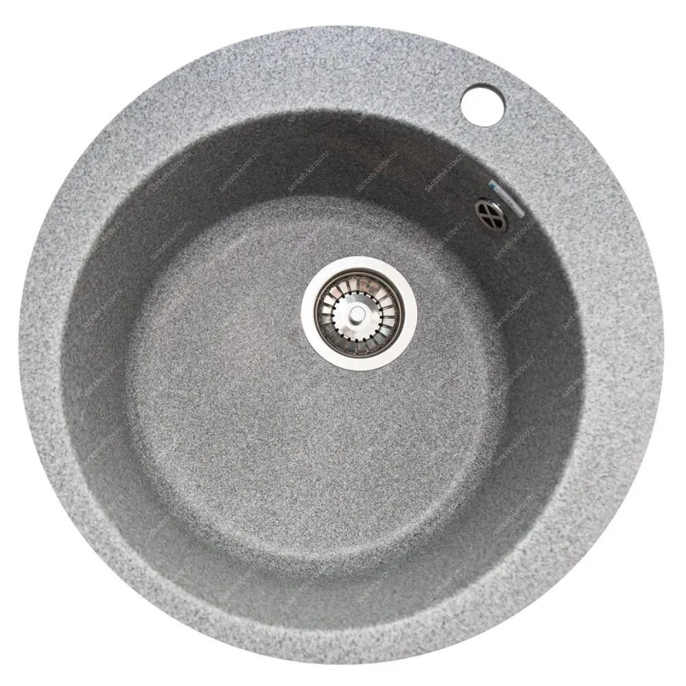 Мойка круглая тёмно-серая 11G-R490 GranAlliance