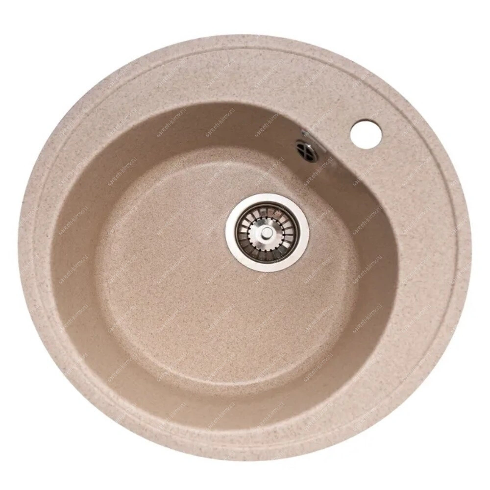 Мойка круглая бежевая 10G-R500 GranAlliance