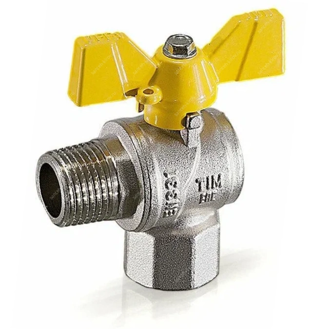 Кран для газа угловой 1/2"х1/2" гш DE122L TIM