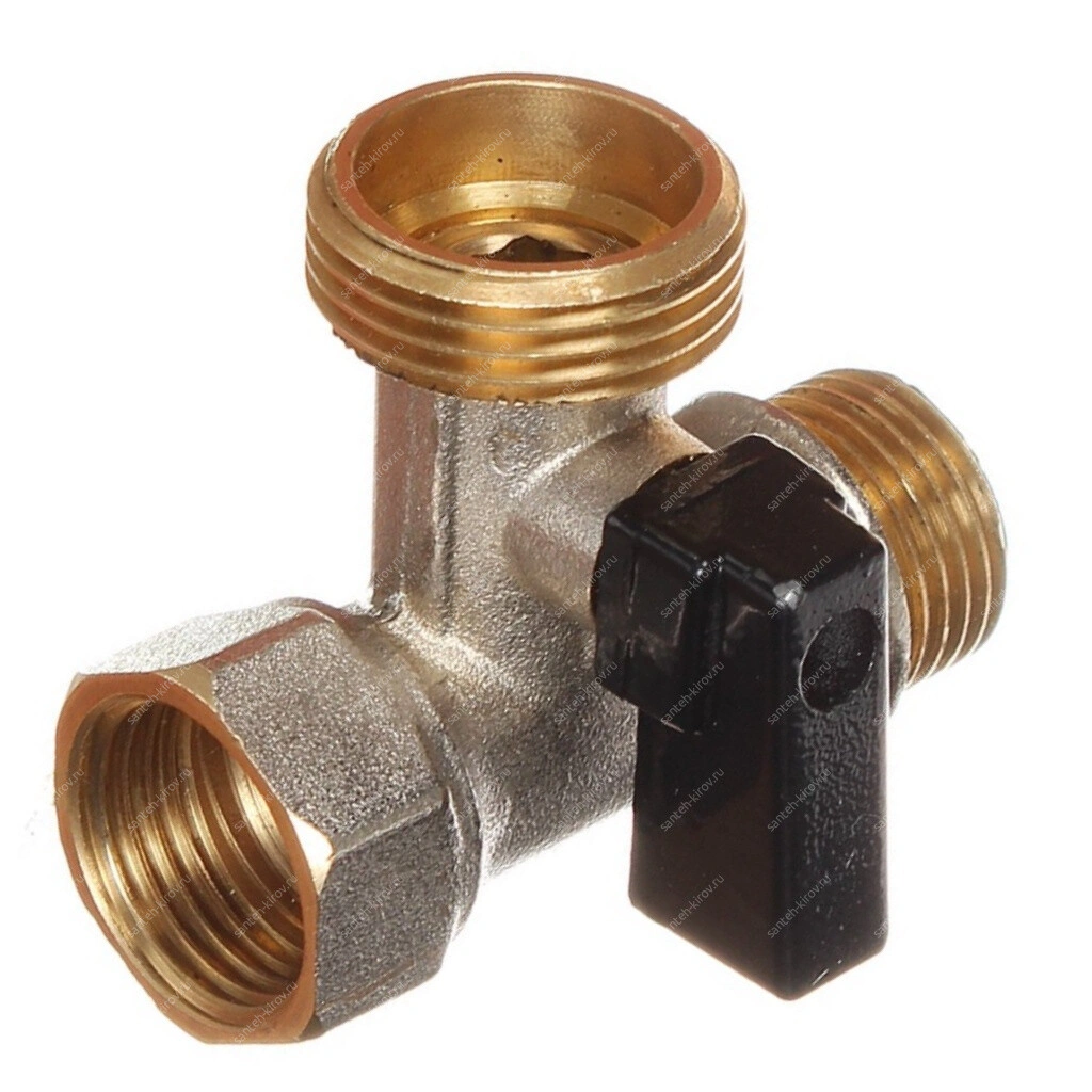 Трехпроходной кран 1/2"х1/2"х3/4" гшш Frap