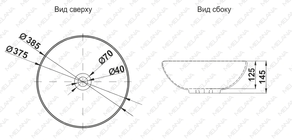 Умывальник накладной MLN-T4005-B9 (MELANA)