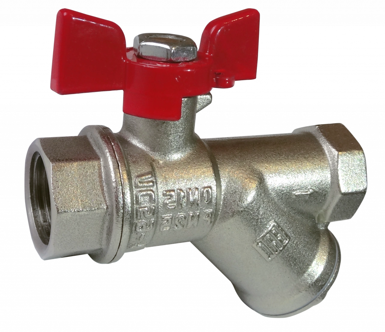 Кран шаровой с фильтром 1/2" с бабочкой VALFEX VF.293.NB1.012