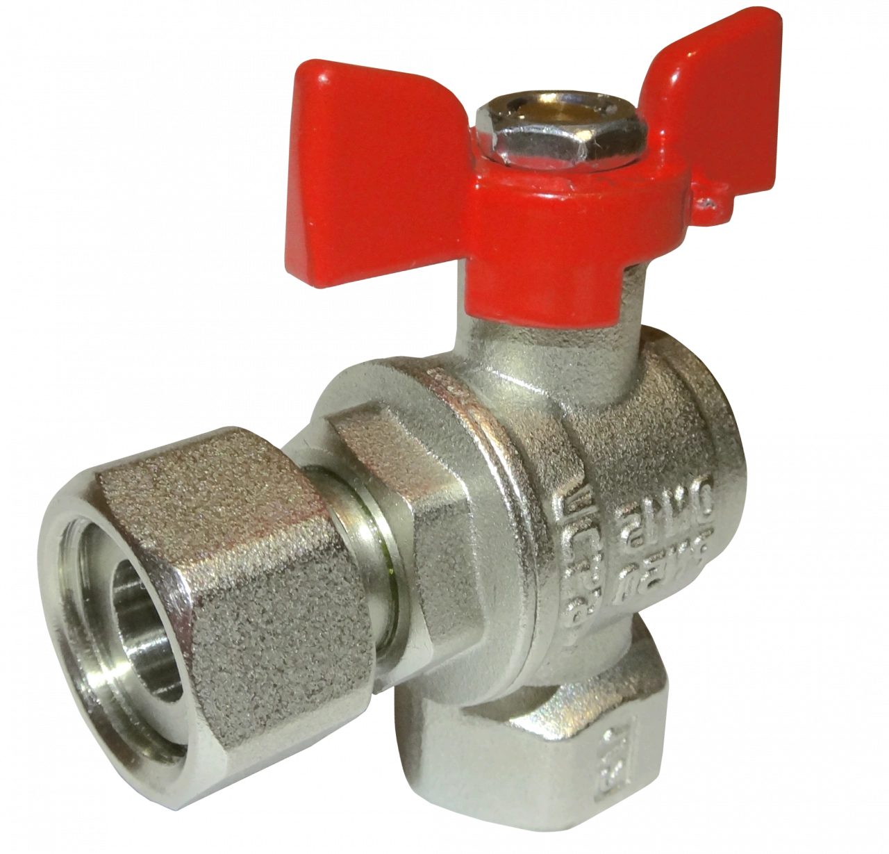 Кран с накидной гайкой угловой 1/2" гг бабочка VALFEX VF.266.NB1.012
