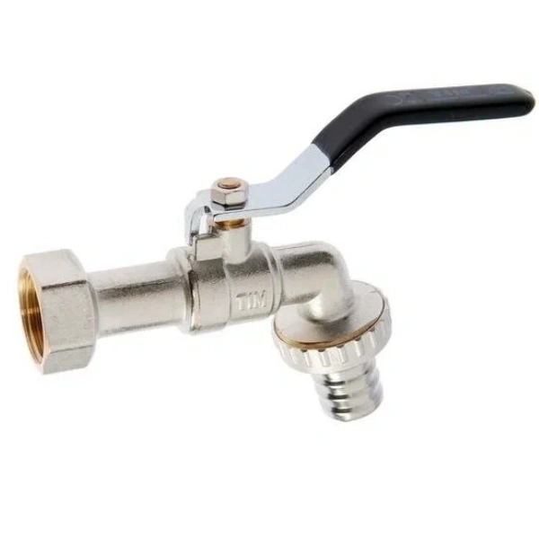 Кран шаровой с носом 3/4" с ручкой усиленный TIM DE1225F