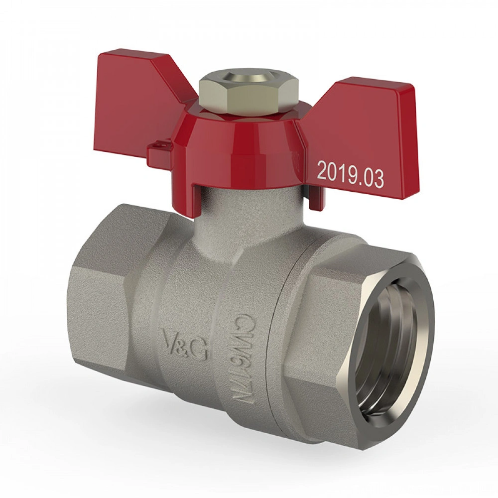 Шаровой кран 1/2"х1/2" гг бабочка Optima V&G VG-102101