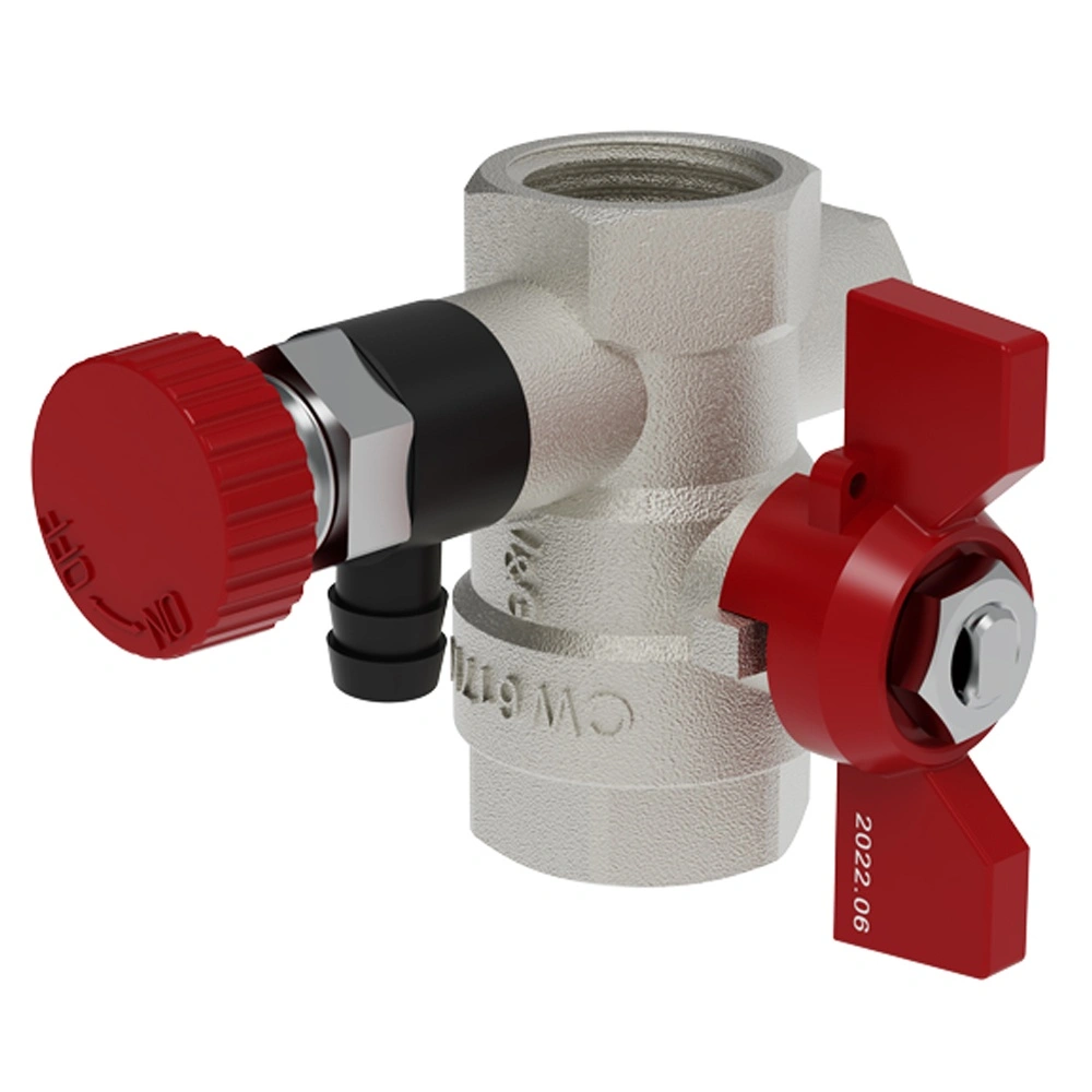 Кран шар с дренажем и воздухоотводчиком, 3/4" гг баб V&G VG-108102