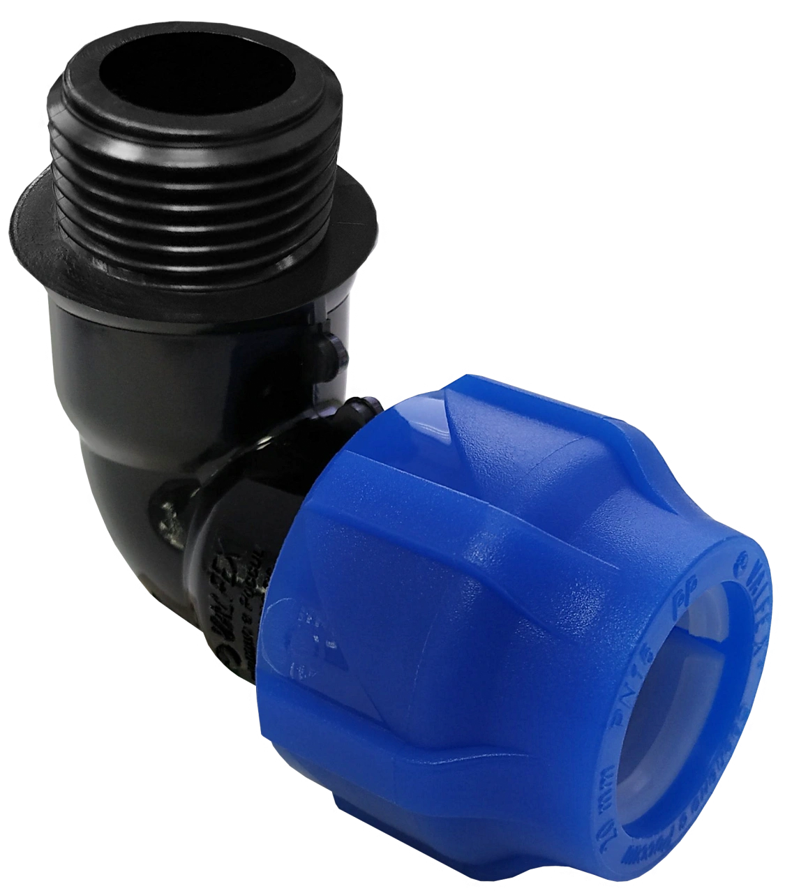 Отвод ПНД D63х2" (наружная резьба) VALFEX